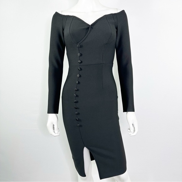 Bella Barnett Black Off The Shoulder Bodycon Dress Size S Sexy Cocktail Party